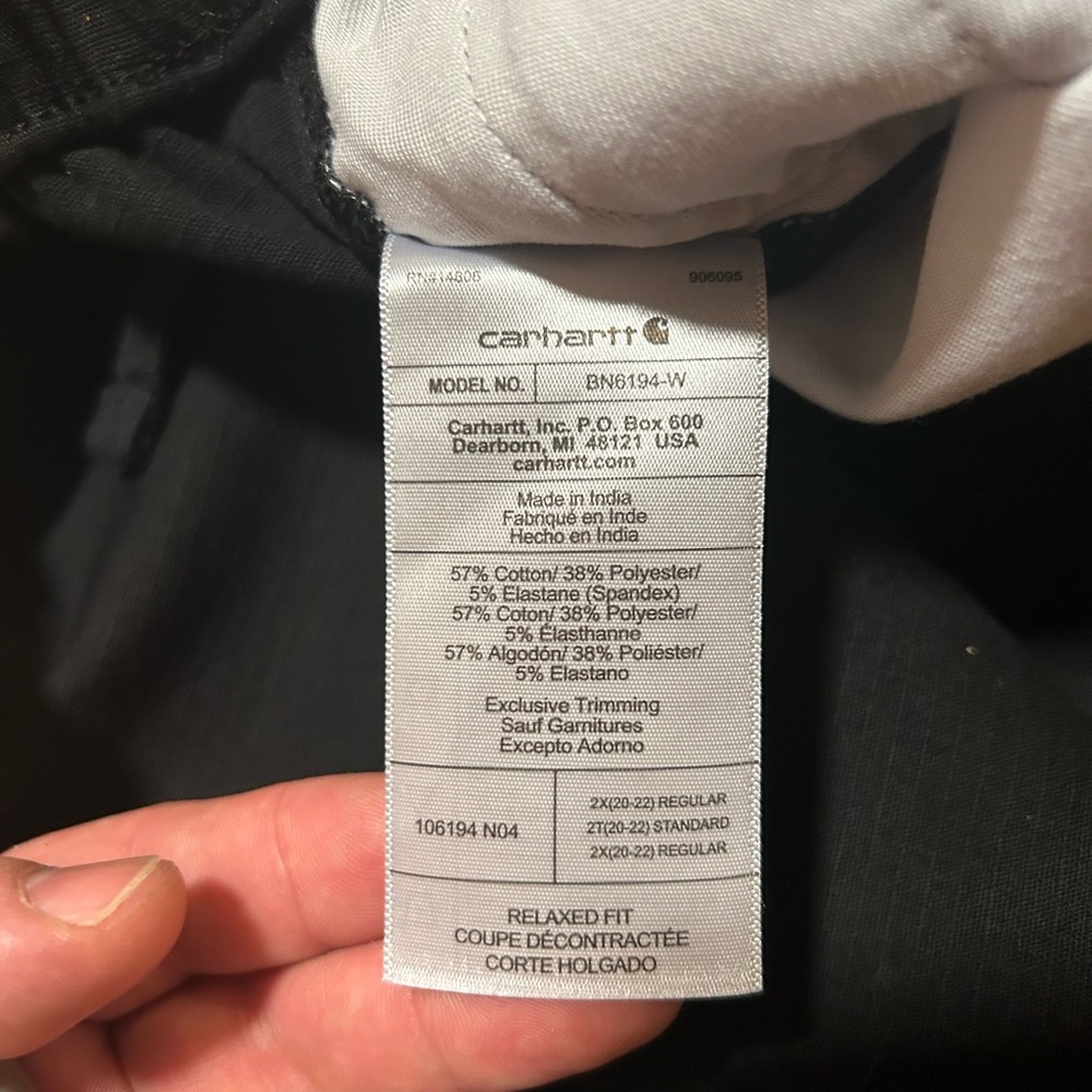 Sz 2XL Black Carhartt plus size work pants - Picture 7 of 9